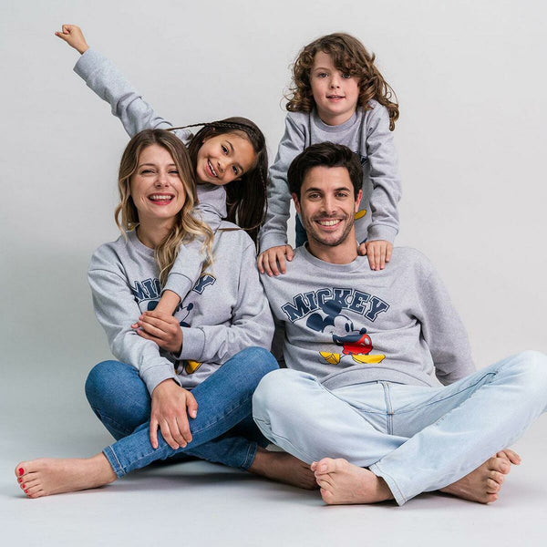 Sudadera sin Capucha Unisex Mickey Mouse Gris