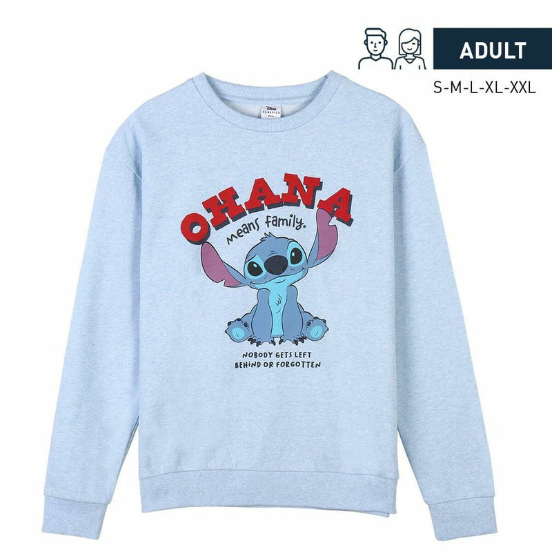 Sudadera sin Capucha Unisex Stitch Azul claro