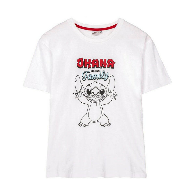 Camiseta de Manga Corta Mujer Stitch Blanco