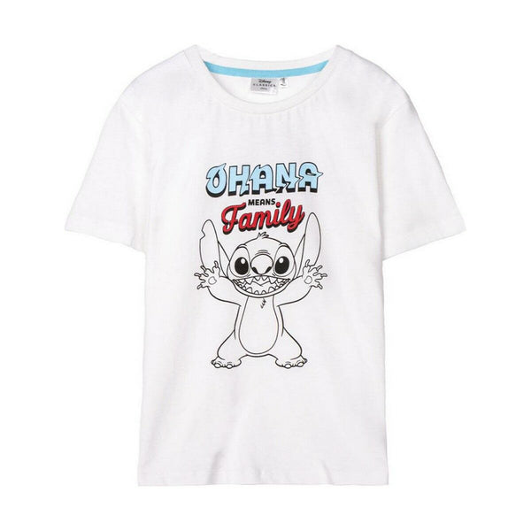 Camiseta de Manga Corta Stitch Blanco