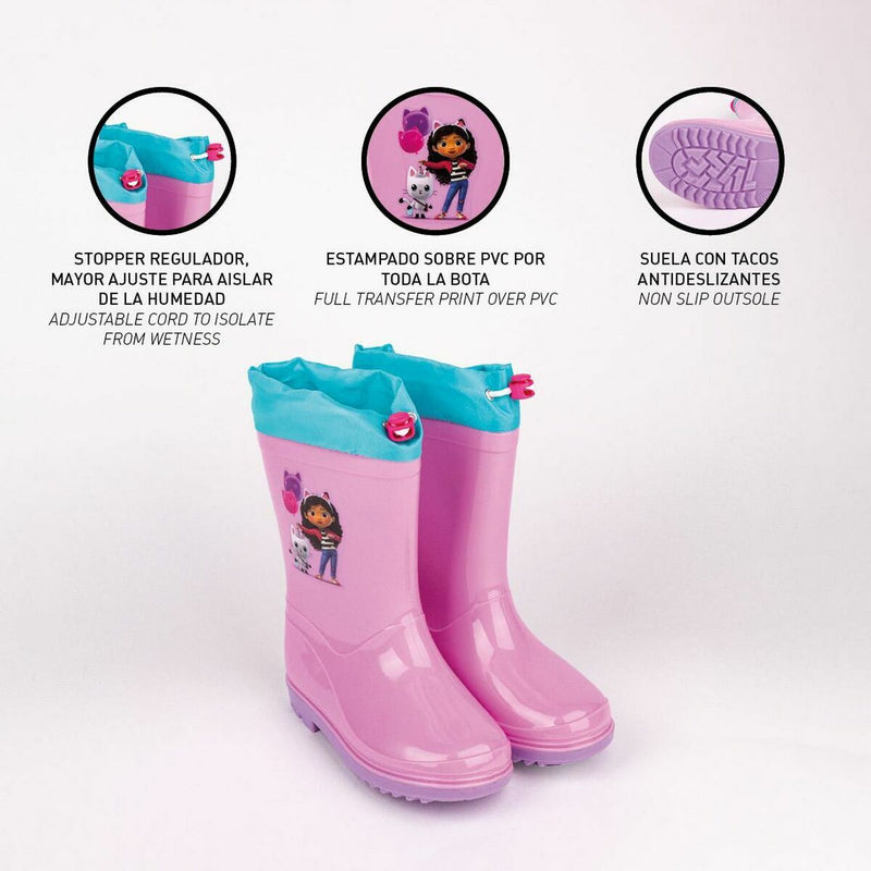 Gabby's Dollhouse Bottes de pluie pour enfants Rose