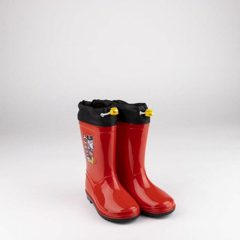 Bottes en caoutchouc rouges pour enfants Mickey Mouse