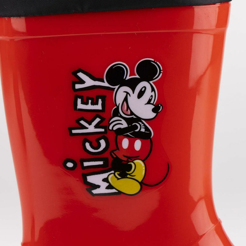 Bottes en caoutchouc rouges pour enfants Mickey Mouse