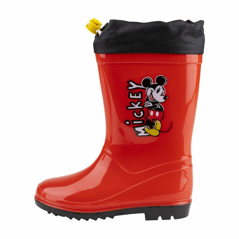 Bottes en caoutchouc rouges pour enfants Mickey Mouse