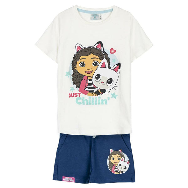 Pijama Infantil Gabby's Dollhouse Azul Beige