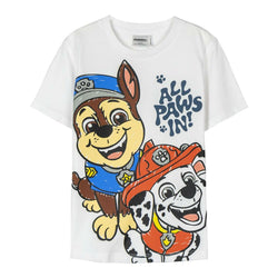 Camiseta de Manga Corta Infantil The Paw Patrol Blanco