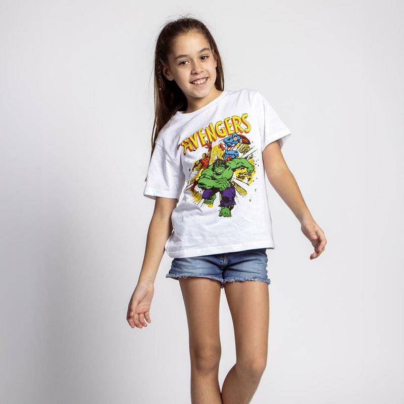 T-shirt à manches courtes pour enfants Marvel blanc