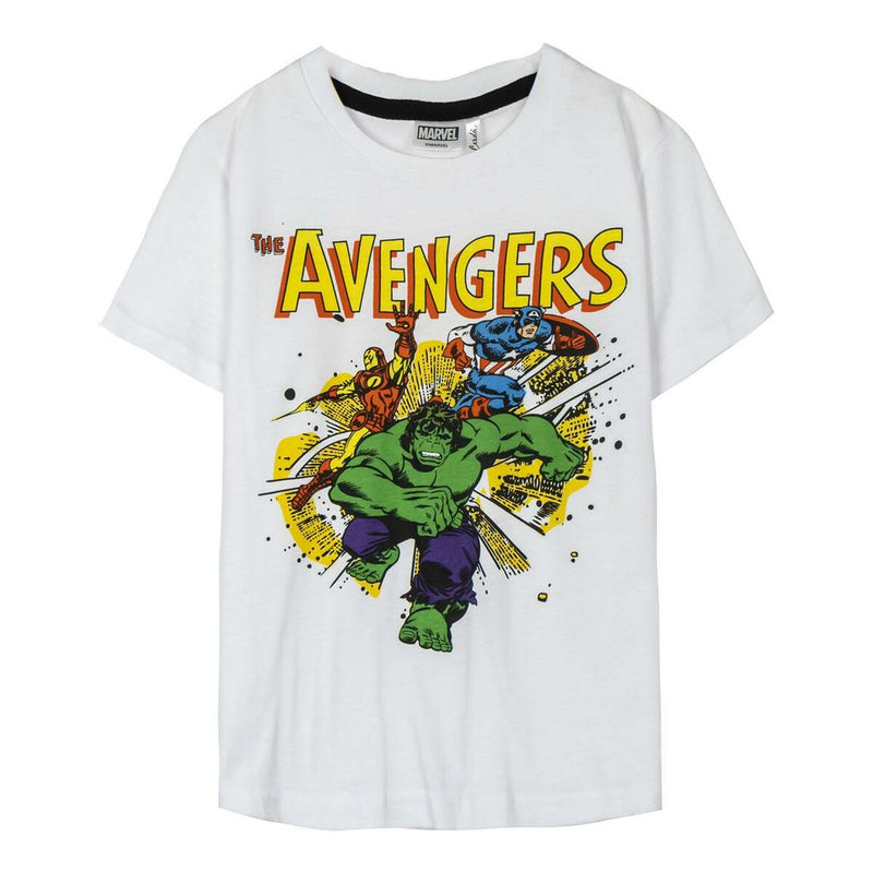 T-shirt à manches courtes pour enfants Marvel blanc