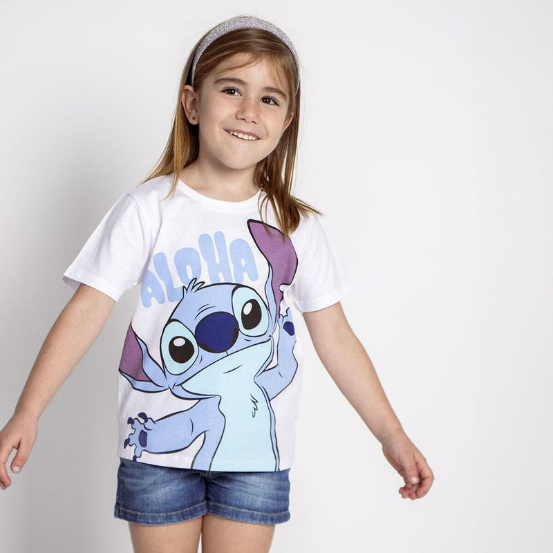 T-shirt à manches courtes pour enfants White Stitch