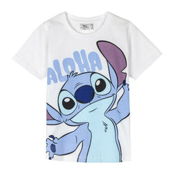 T-shirt à manches courtes pour enfants White Stitch