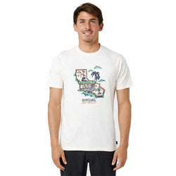 Rip Curl T-shirt blanc encadré pour hommes