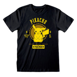 Camiseta de Manga Corta Pokémon Collegiate Picachu Negro Unisex