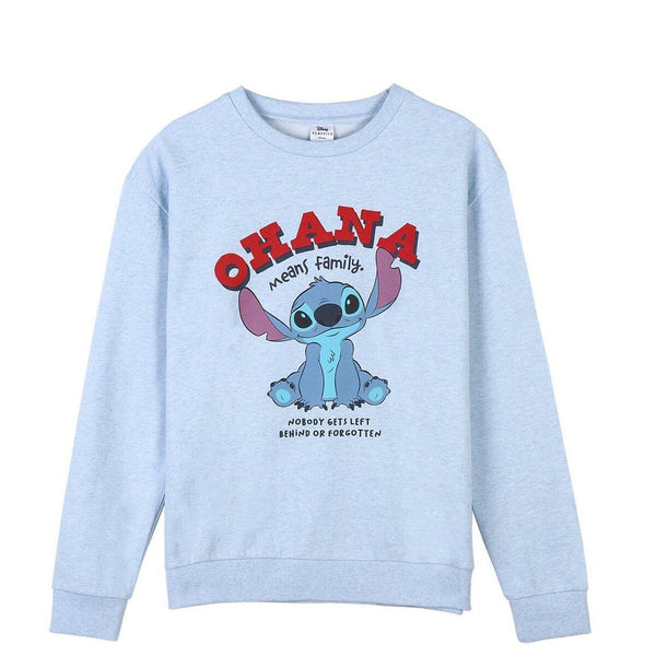 Sudadera sin Capucha Unisex Stitch Azul claro