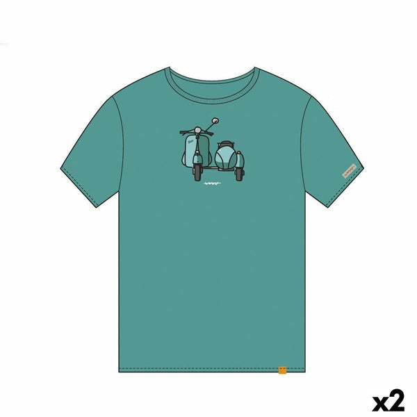 Camiseta de Manga Corta Unisex Cállate la Boca Turquesa Sidecar L (2 Unidades)