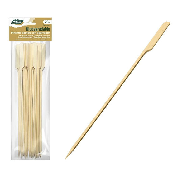 Set de Pinchos para Barbacoa Algon Bambú 20 Piezas 24 cm (24 Unidades)