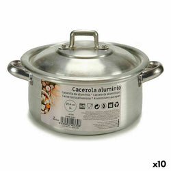 Cacerola Con Tapa Ø 14 cm Plateado Aluminio 1 L (10 Unidades)