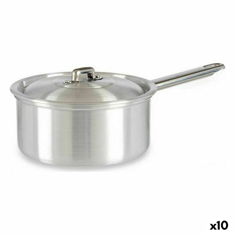 Cazo con Tapa Ø 16 cm Plateado Aluminio 1,5 L (10 Unidades)