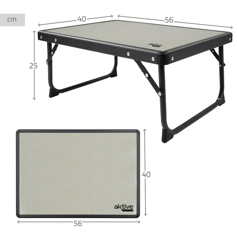 Table Pliante de Camping Aktive Gris 56 x 25 x 40 cm (2 Utés)