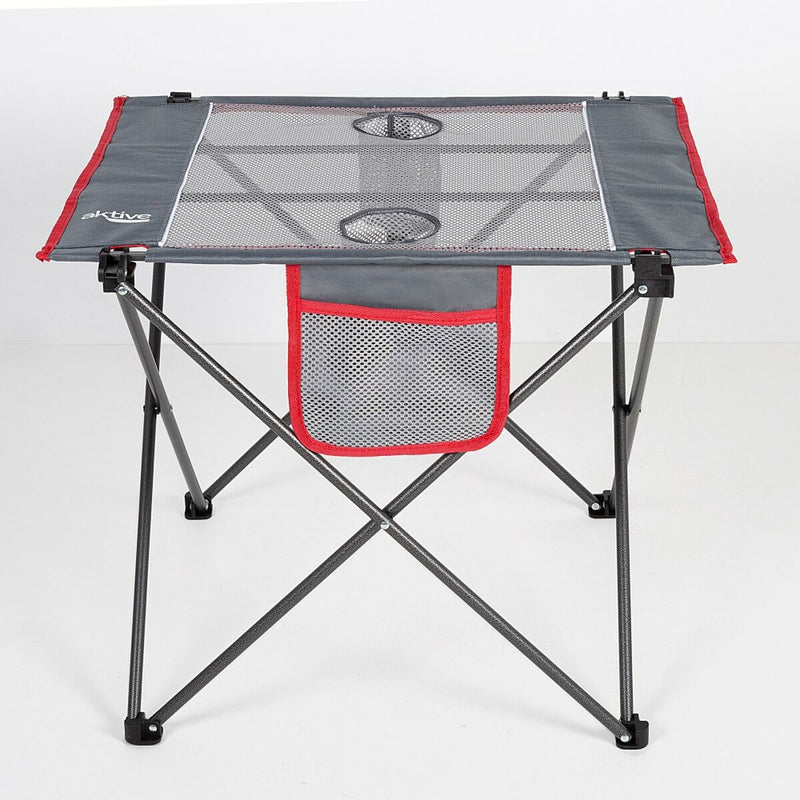 Table Pliante de Camping Aktive Gris 62 x 50 x 50 cm (2 Utés)