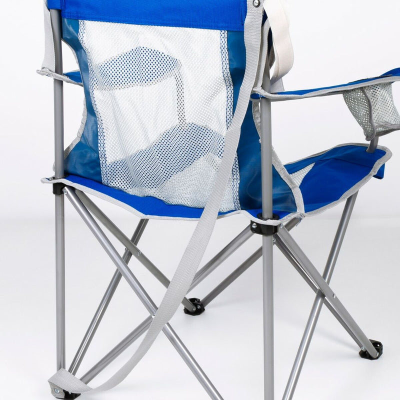 Silla de Camping Plegable Aktive Azul Gris 46 x 82 x 46 cm (4 Unidades)