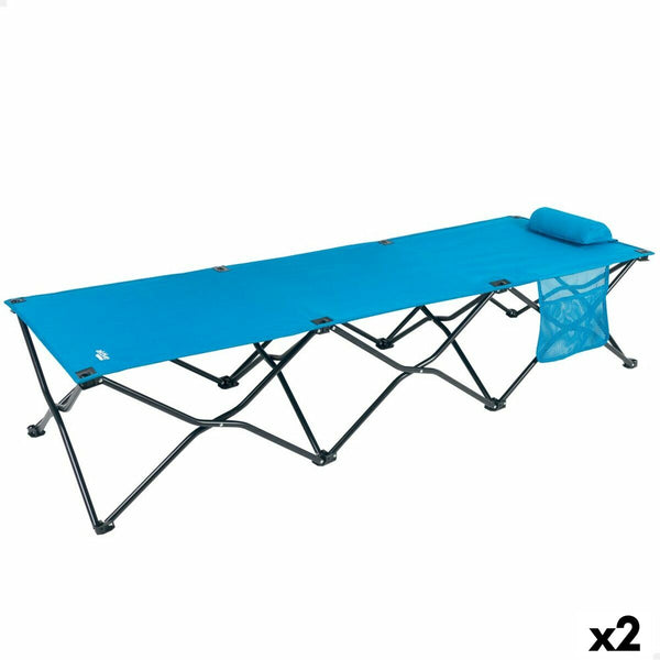 Cama plegable Aktive Azul Camping 178 x 62 x 38 cm 178 x 38 x 62 cm (2 Unidades)