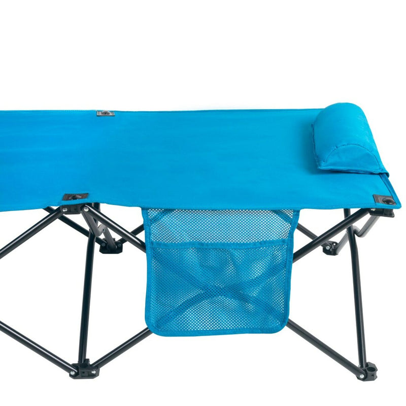 Lit pliant de camping Aktive bleu 178 x 62 x 38 cm 178 x 38 x 62 cm (2 unités)