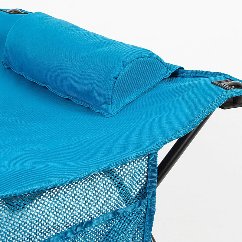 Lit pliant de camping Aktive bleu 178 x 62 x 38 cm 178 x 38 x 62 cm (2 unités)